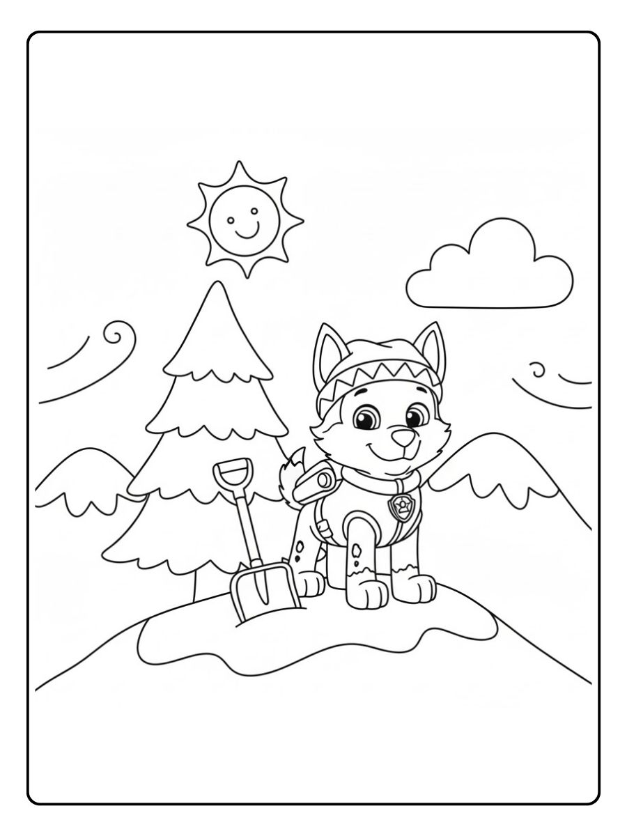 Paw Patrol Ausmalbilder Everest Schneeabenteuer