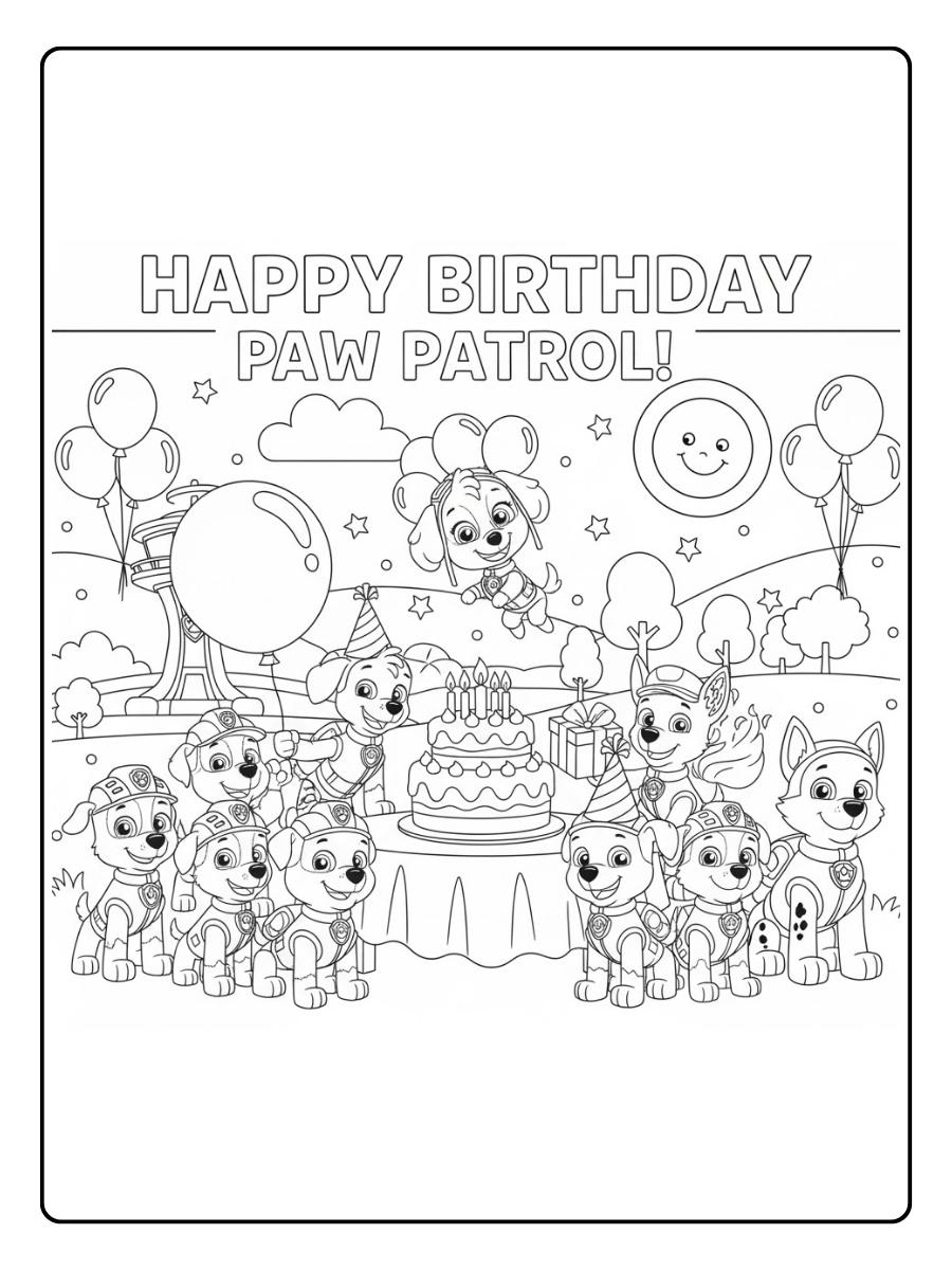 Paw Patrol Ausmalbilder Geburtstag