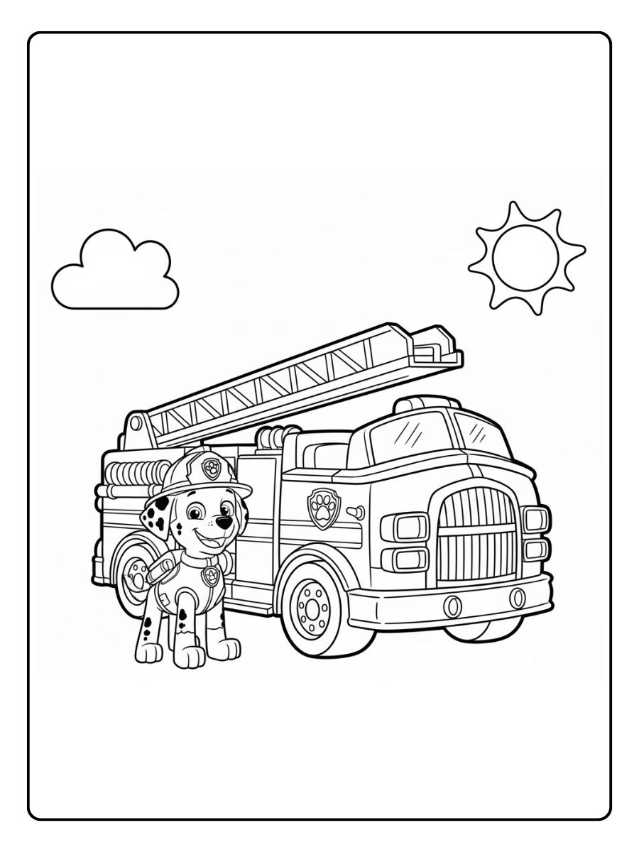 Paw Patrol Ausmalbilder Marshall Feuerwehr