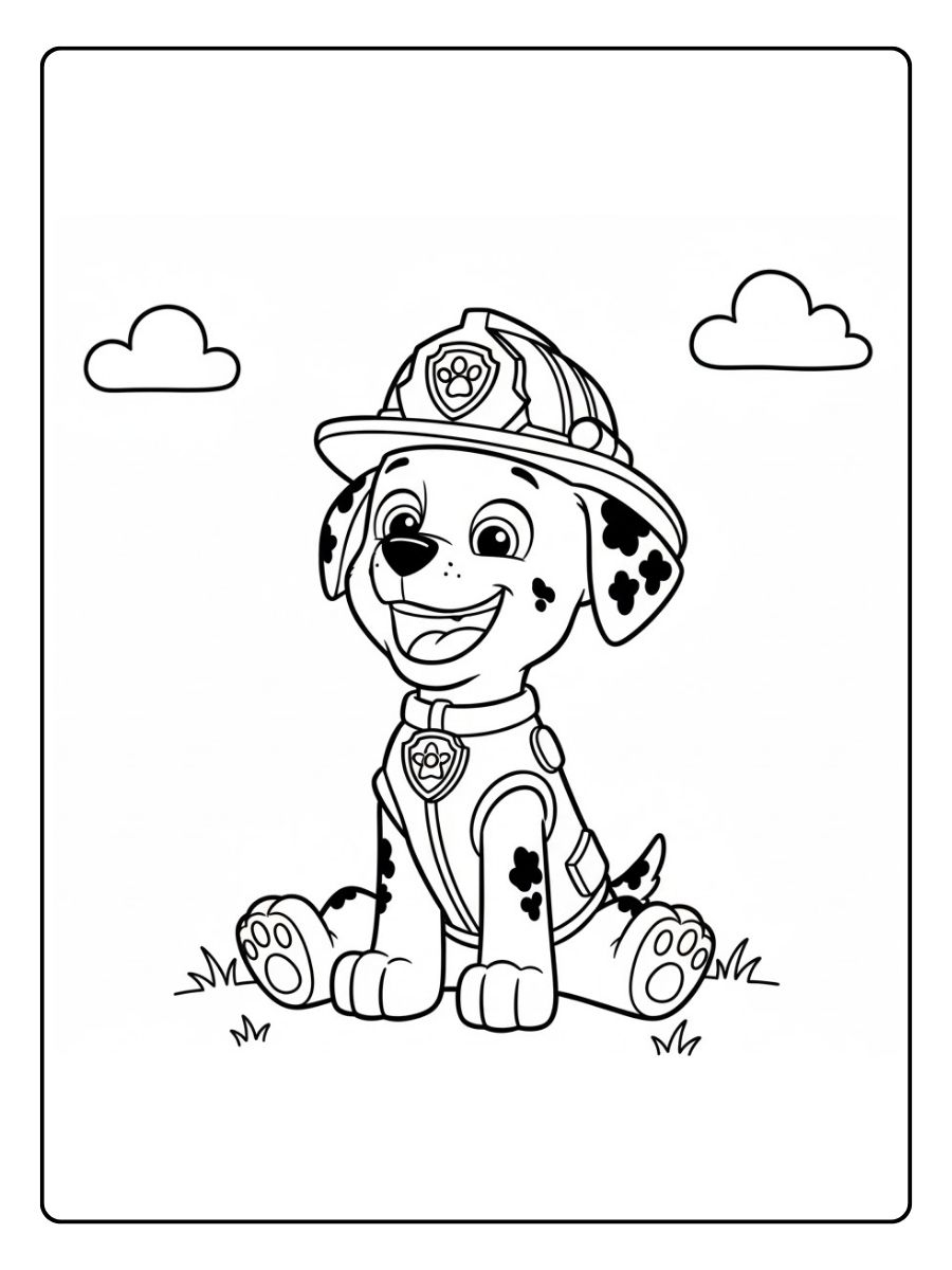 Paw Patrol Ausmalbilder Marshall lacht
