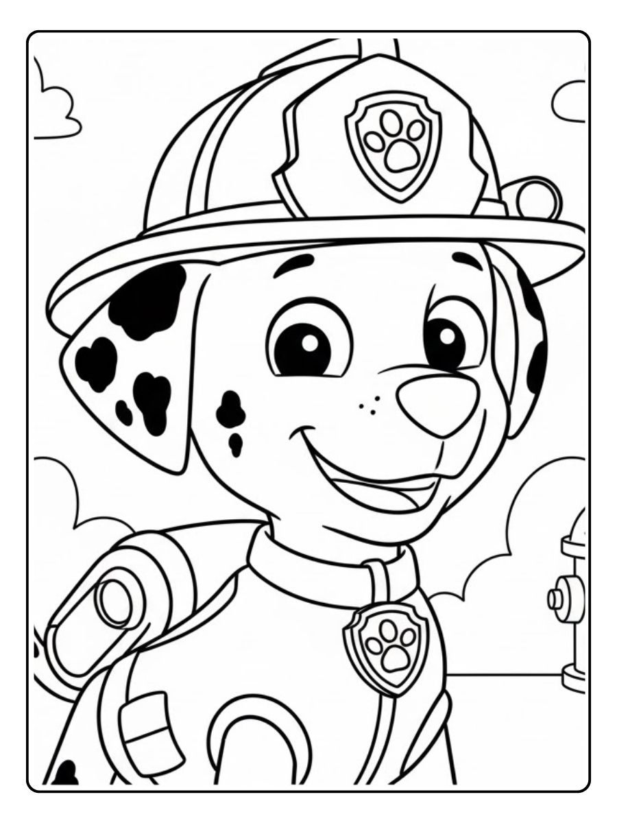 Paw Patrol Ausmalbilder Marshall mit Helm