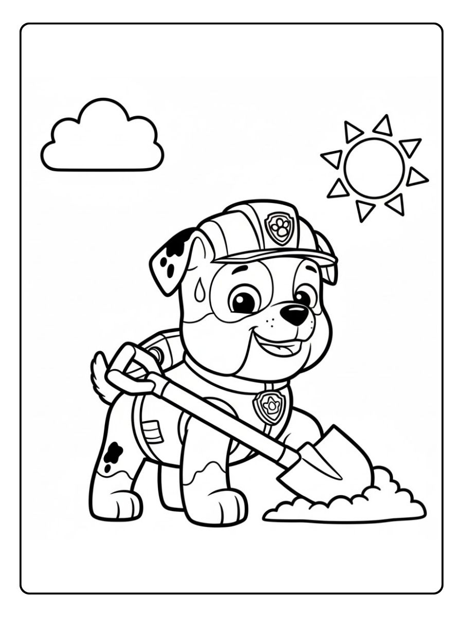 Paw Patrol Ausmalbilder Rubble arbeitet