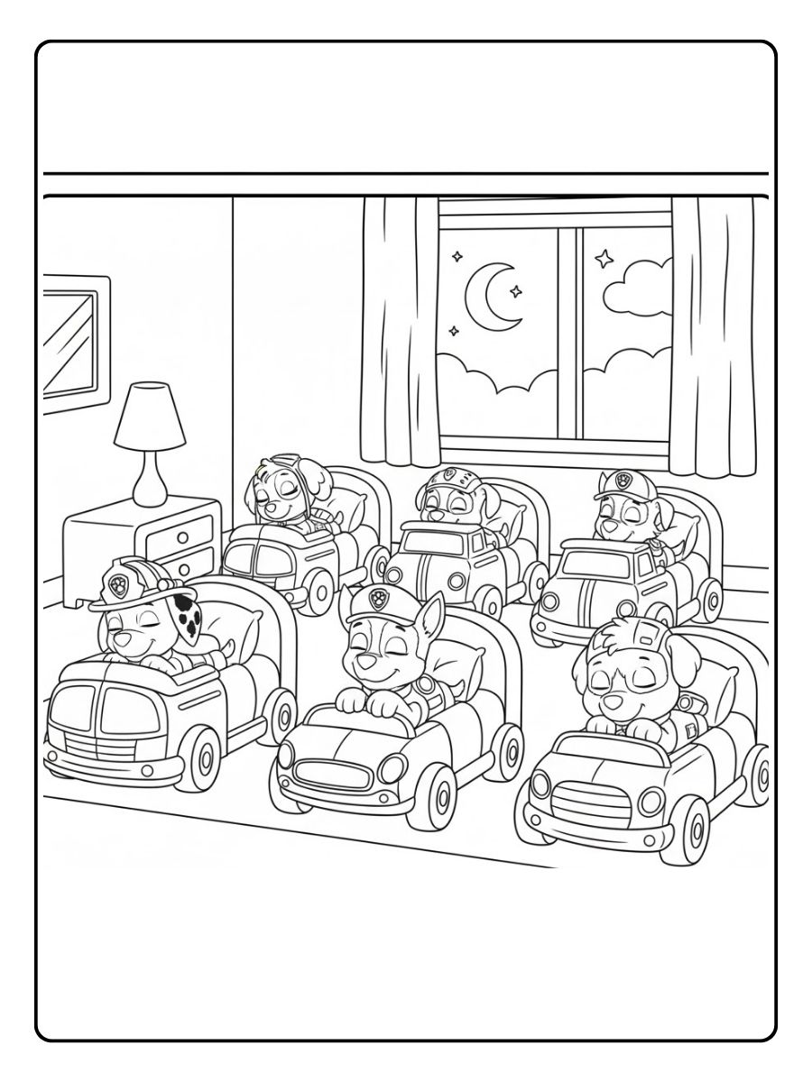 Paw Patrol Ausmalbilder Schlafenszeit