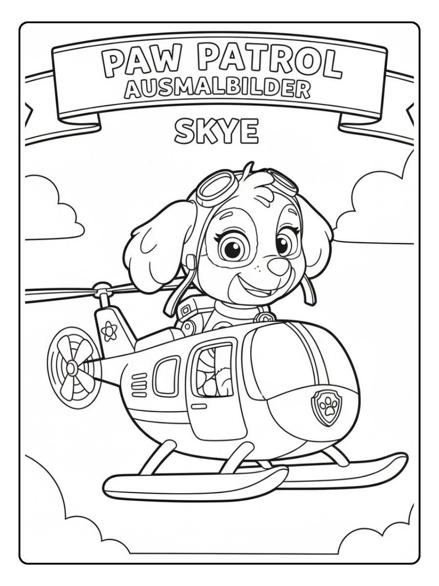 Paw Patrol Ausmalbilder Sky Flug