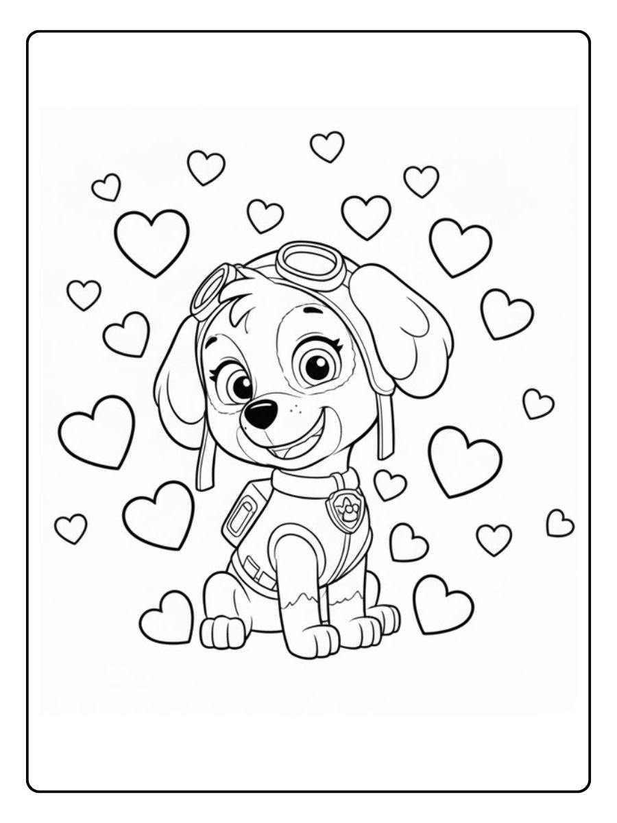 Paw Patrol Ausmalbilder Sky Herz