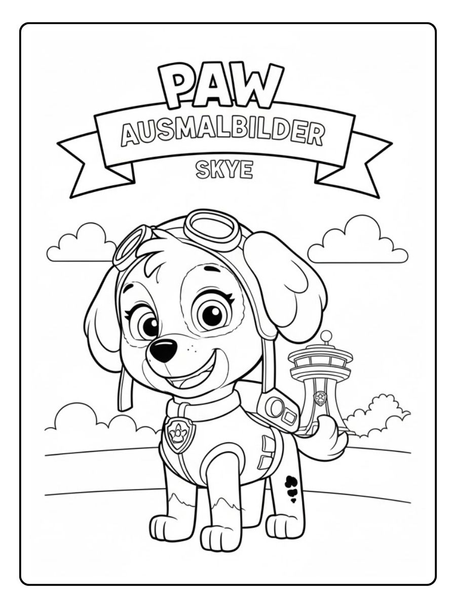 Paw Patrol Ausmalbilder Sky Laecheln