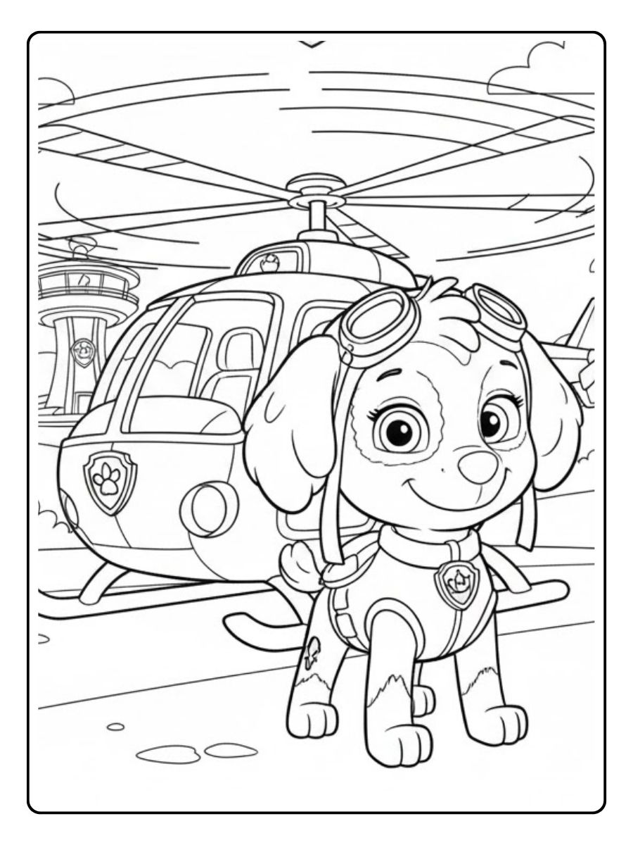Paw Patrol Ausmalbilder Sky Startklar