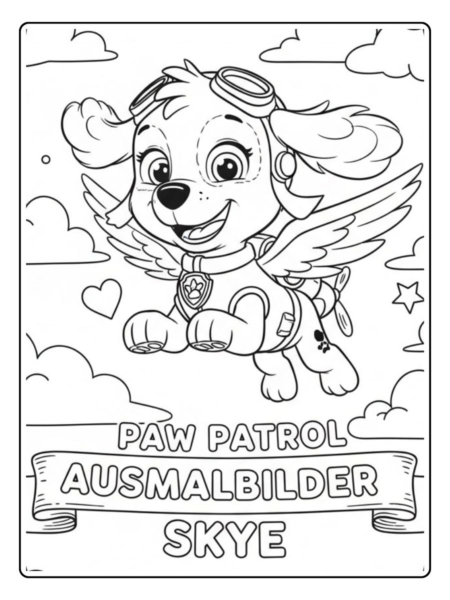 Paw Patrol Ausmalbilder Sky Wolken