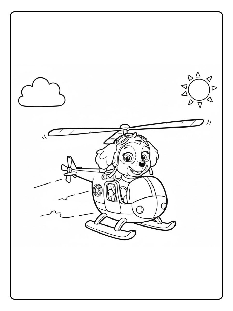 Paw Patrol Ausmalbilder Skye fliegt