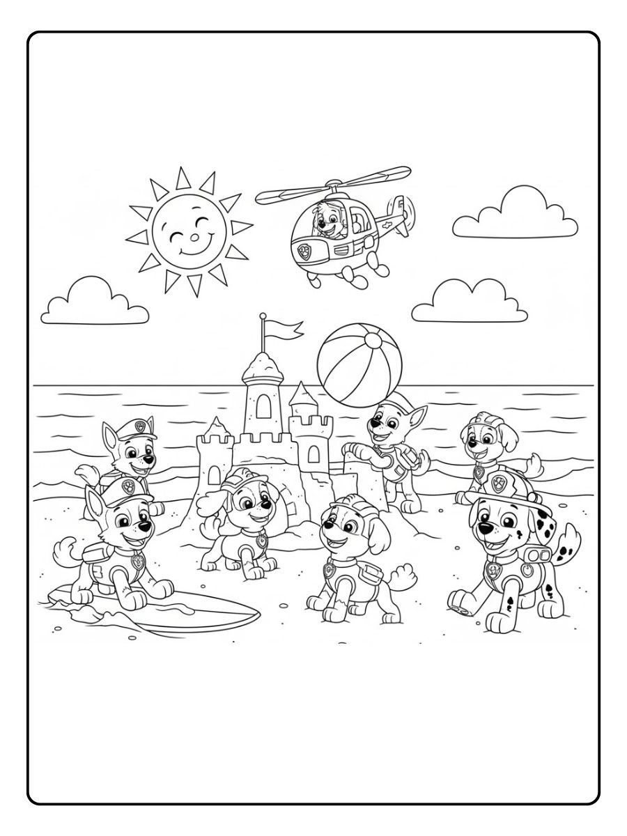 Paw Patrol Ausmalbilder Strandtag