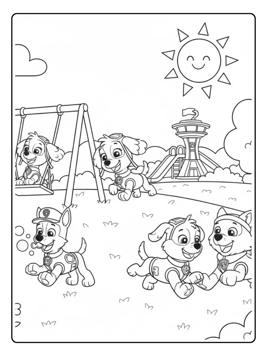 Paw Patrol Ausmalbilder im Park