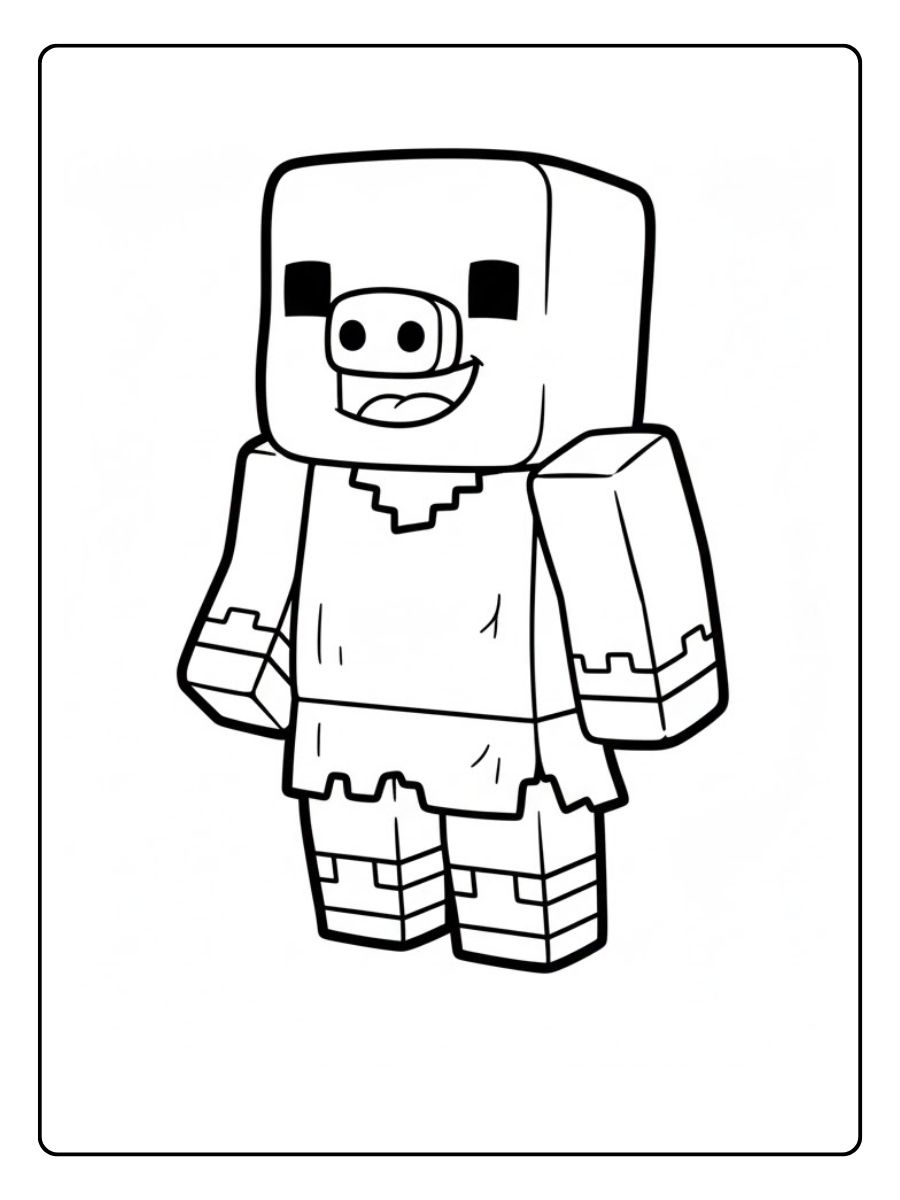 Piglin ausmalbilder minecraft monster