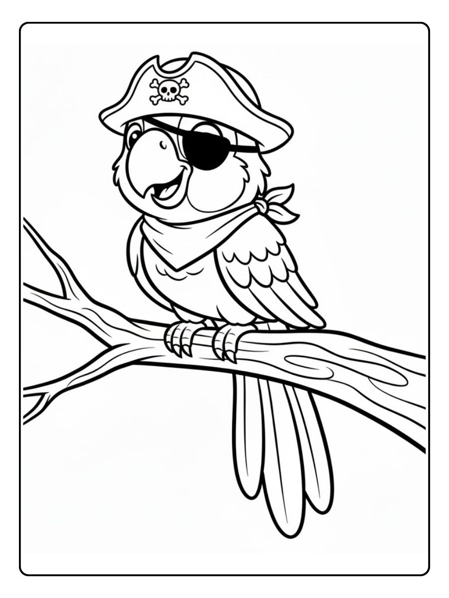 Piratenpapagei – ausmalbilder papagei