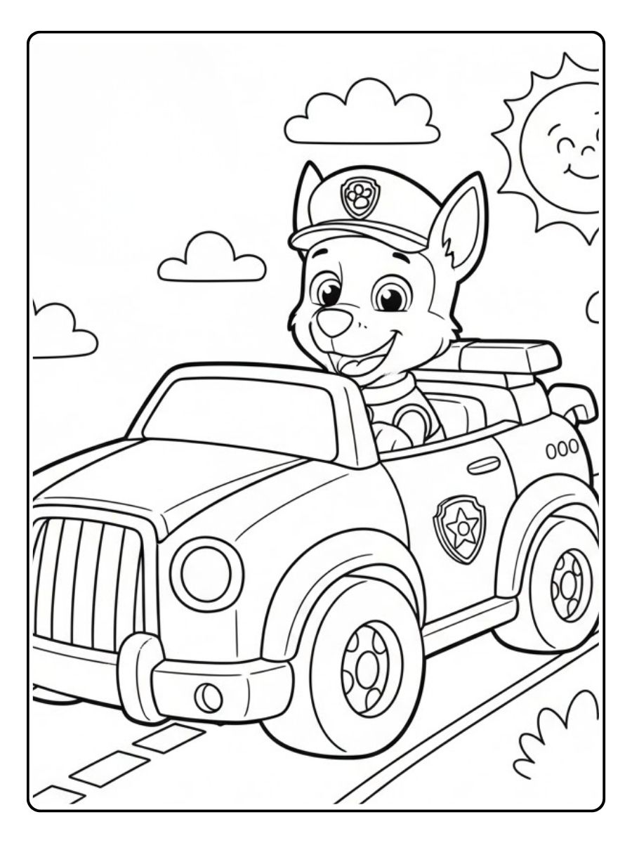 Polizeiauto Paw Patrol Ausmalbilder Chase