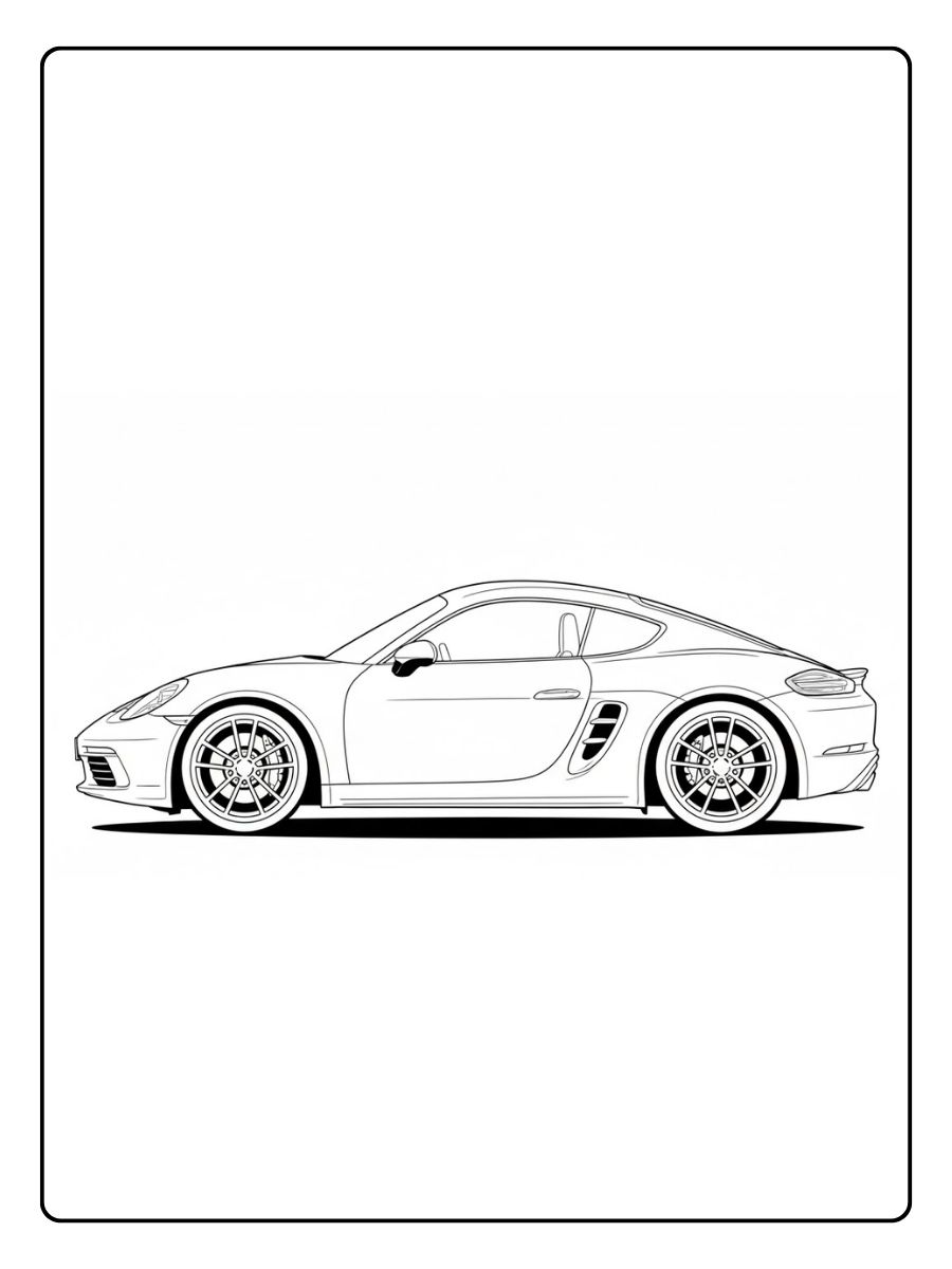 Porsche Ausmalbild 718 Profile