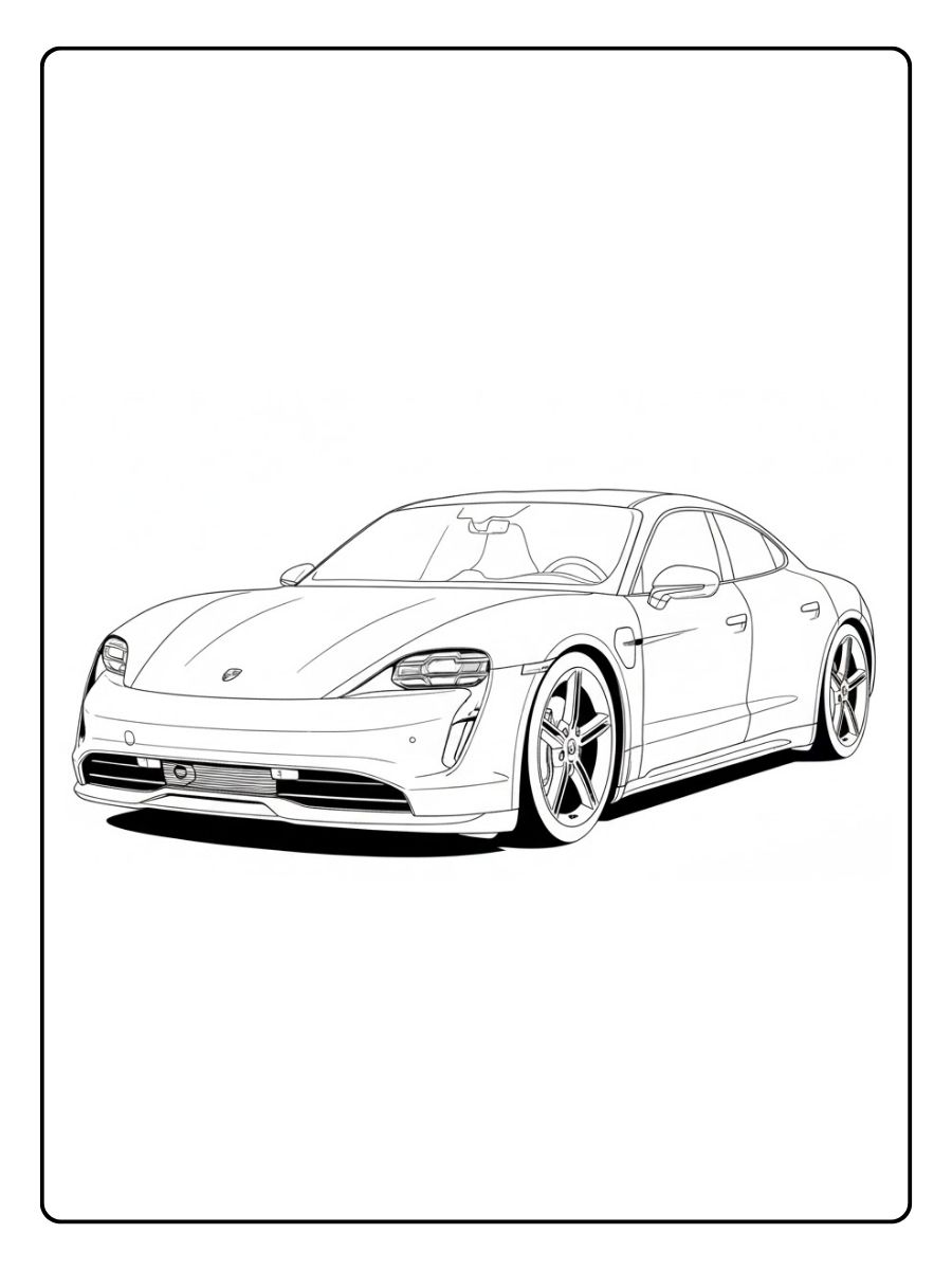 Porsche Ausmalbild Front Outline