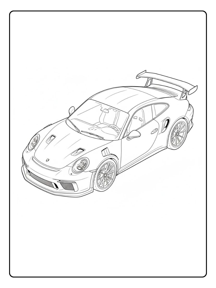 Porsche Ausmalbild GT3 RS