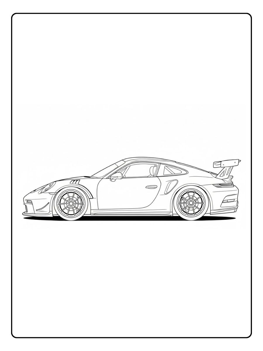 Porsche Ausmalbild Race Car