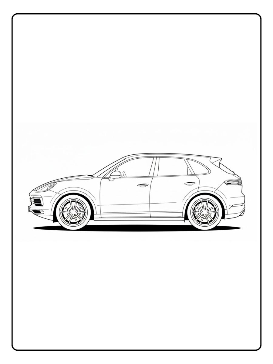 Porsche Ausmalbild SUV Style