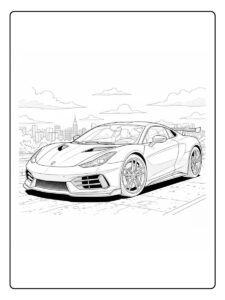 Realistische Ausmalbilder Sportwagen