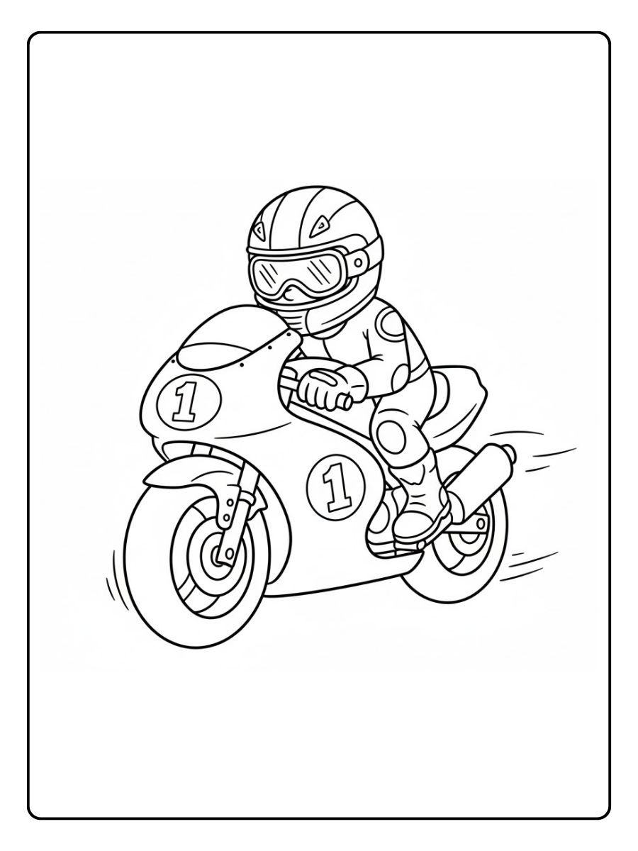 Rennfahrer Ausmalbilder Motorrad