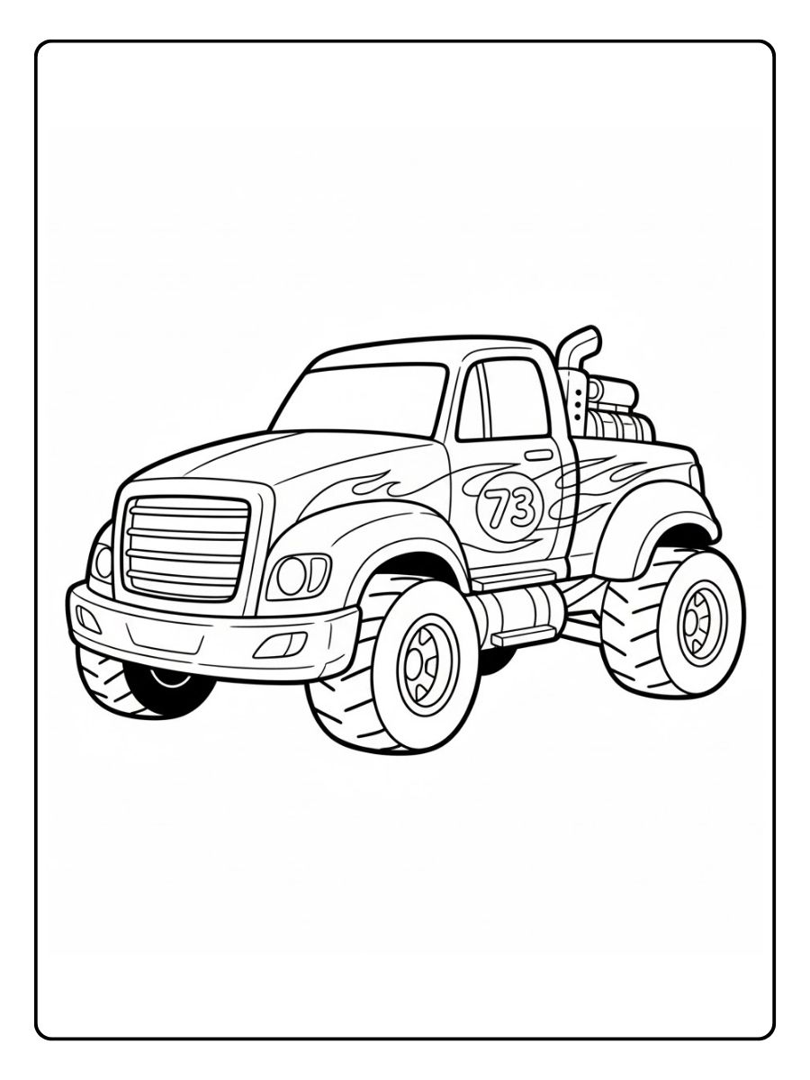 Renntruck LKW Ausmalbilder