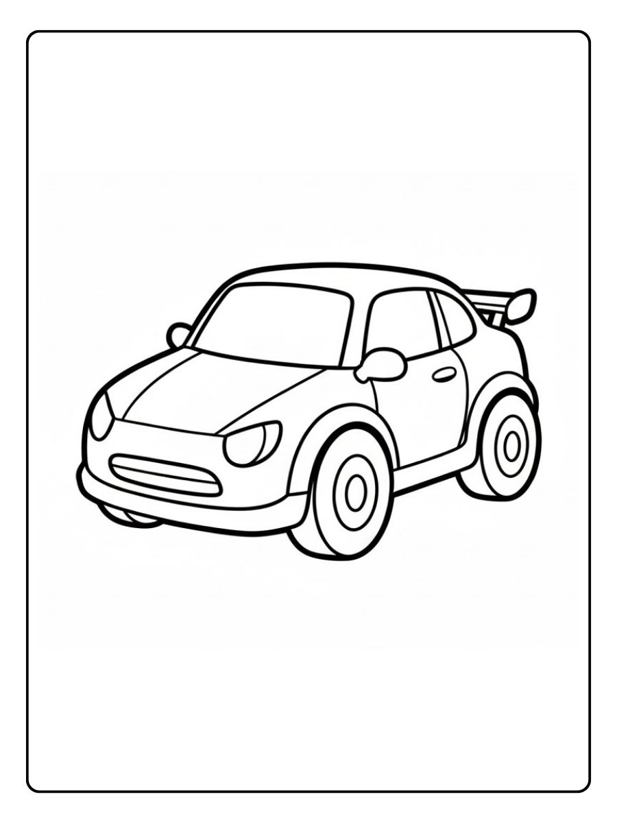 Rennwagen Ausmalbild für Vorschule