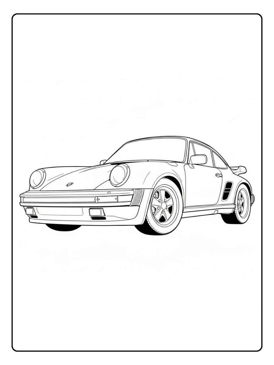 Retro Porsche Ausmalbild