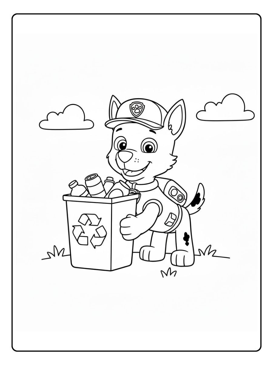 Rocky Ausmalbild Recycling