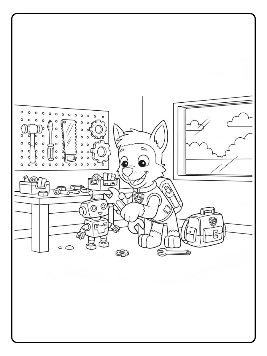 Rocky Ausmalbild Werkstatt