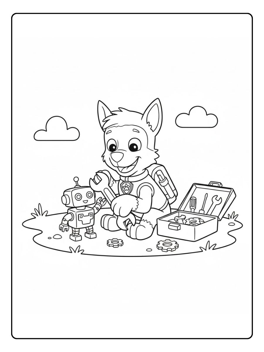 Rocky Ausmalbild Werkzeug