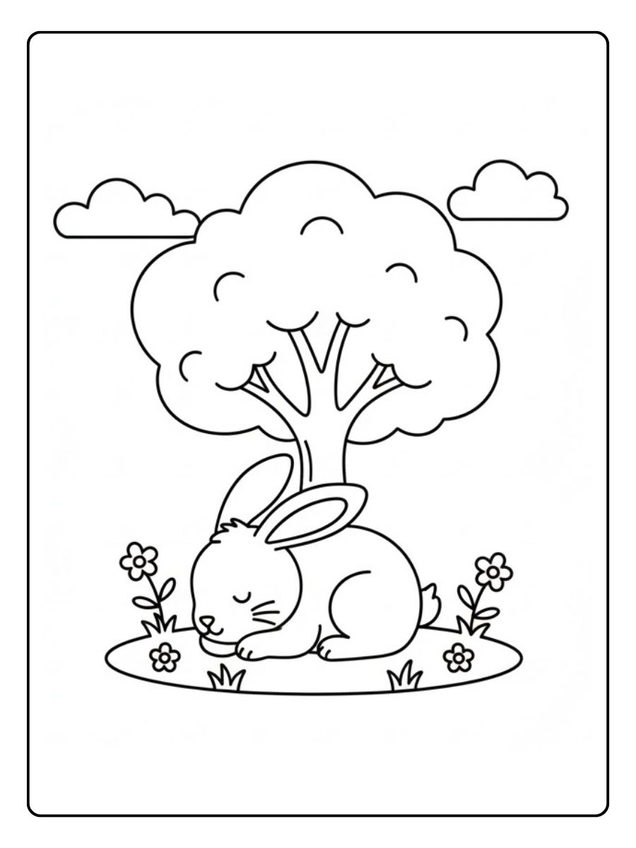 Schlafender Hasen Ausmalbilder