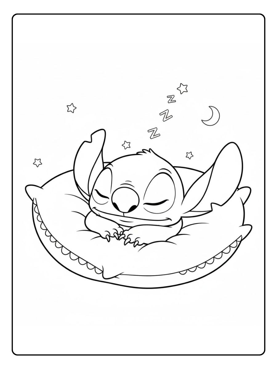 Schlafender Stitch Ausmalbild