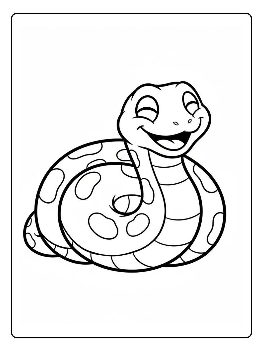 Schlange lächelt Ausmalbild