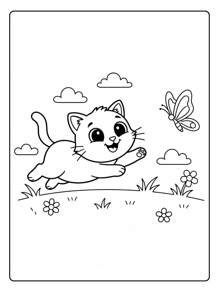 Schmetterling Ausmalbild Katze