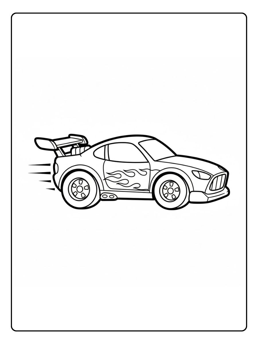 Schnelles Rennauto Ausmalbild