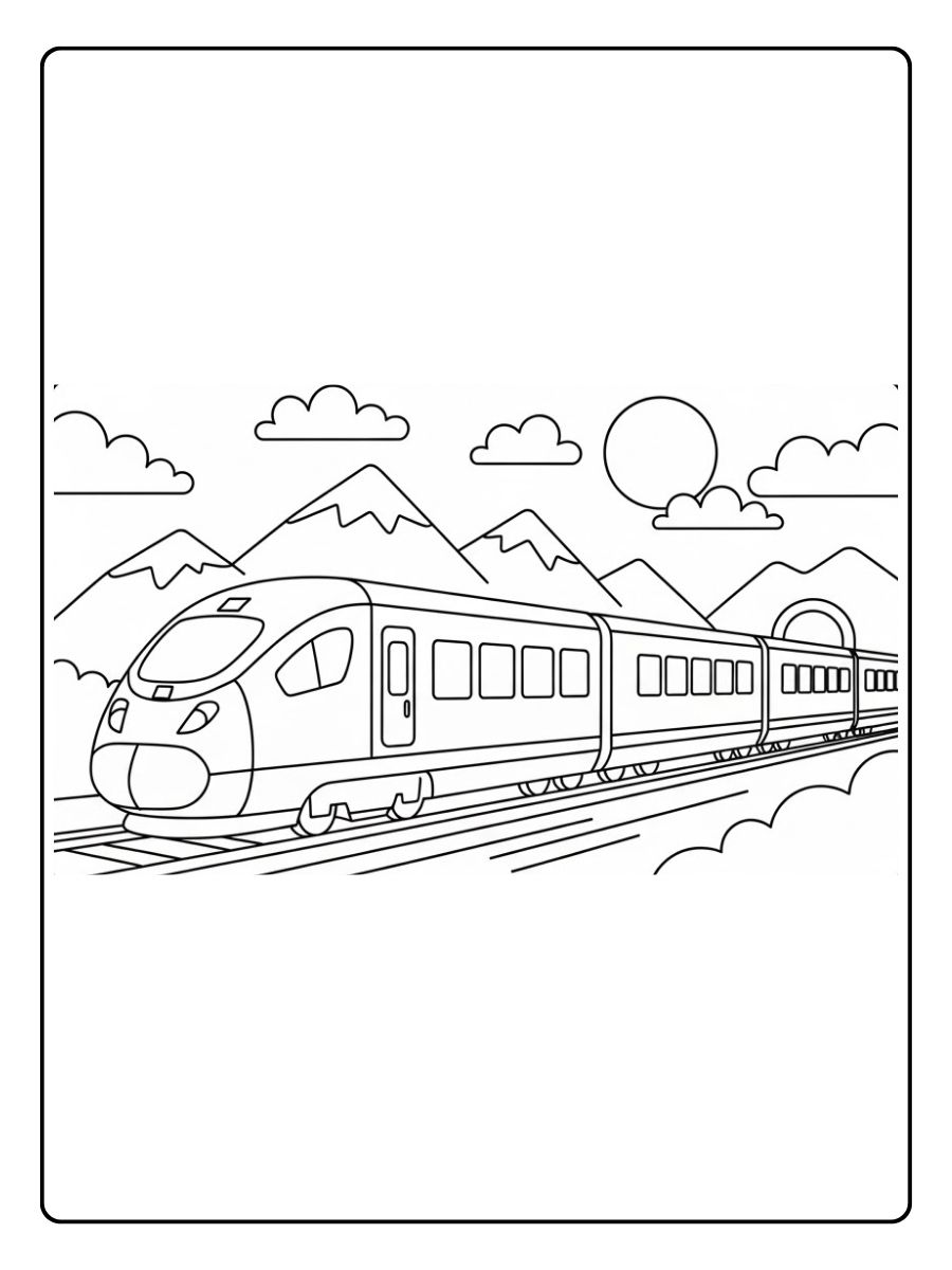 Schnellzug Zug Ausmalbild