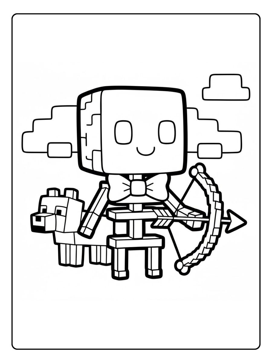 Skelett ausmalbilder minecraft monster