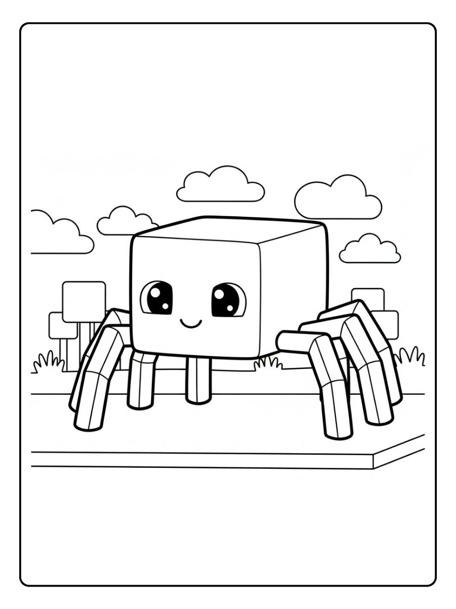 Spinne ausmalbilder minecraft monster