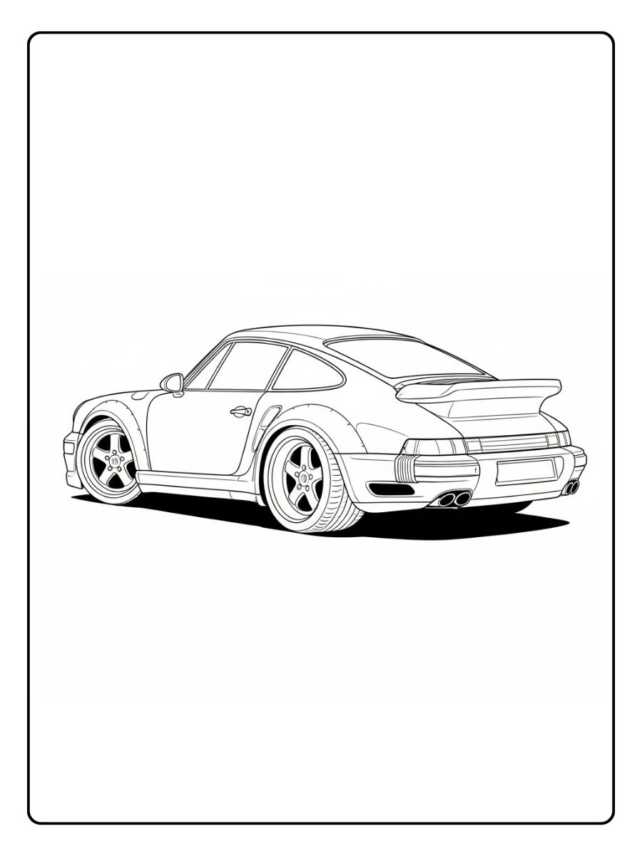 Sporty Porsche Ausmalbild Turbo