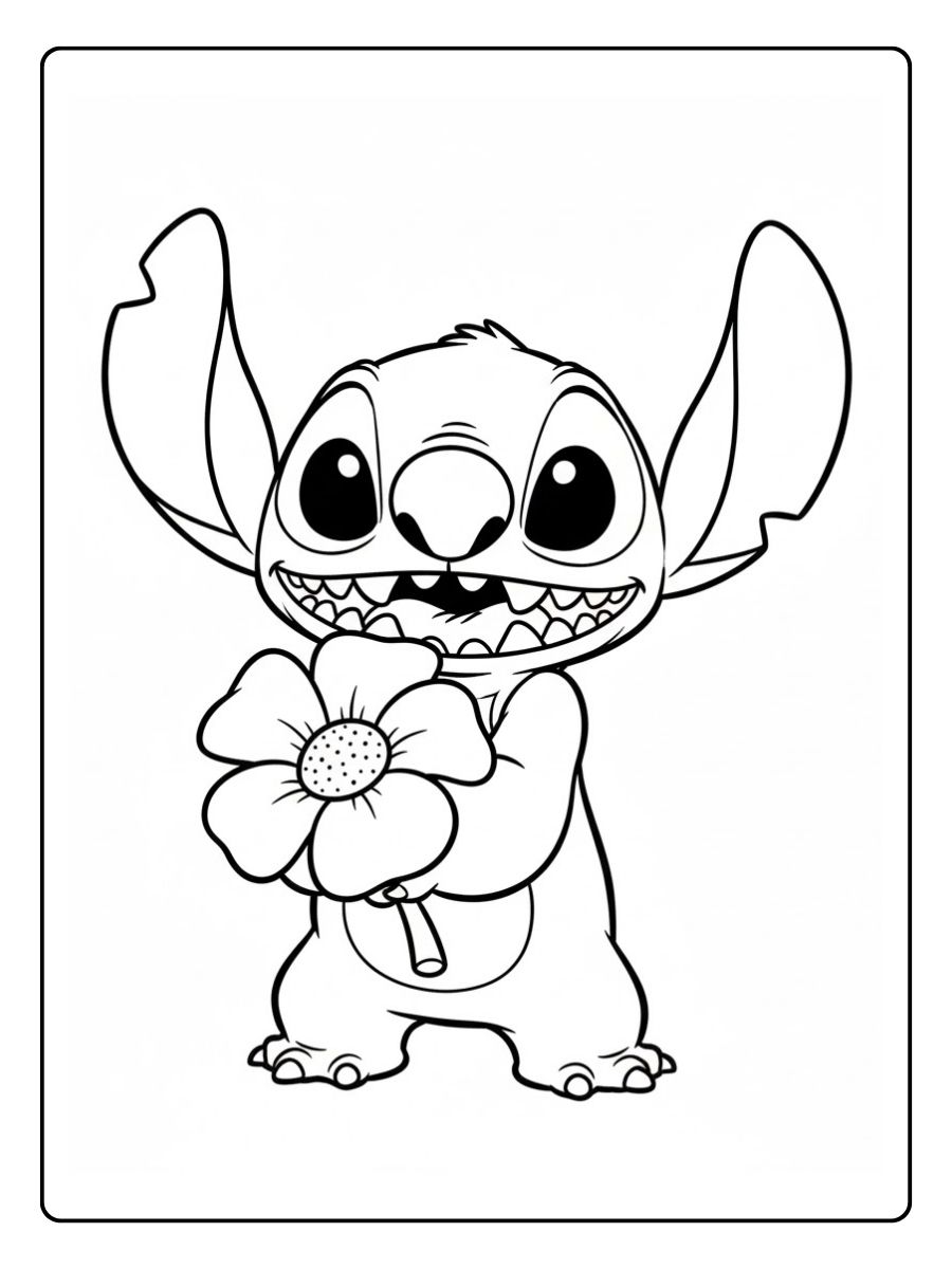 Stitch Ausmalbilder Blume