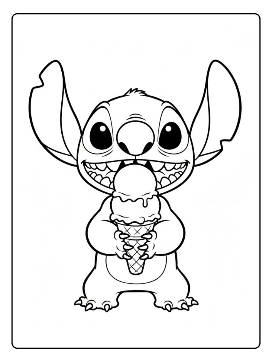 Stitch Ausmalbilder Eis