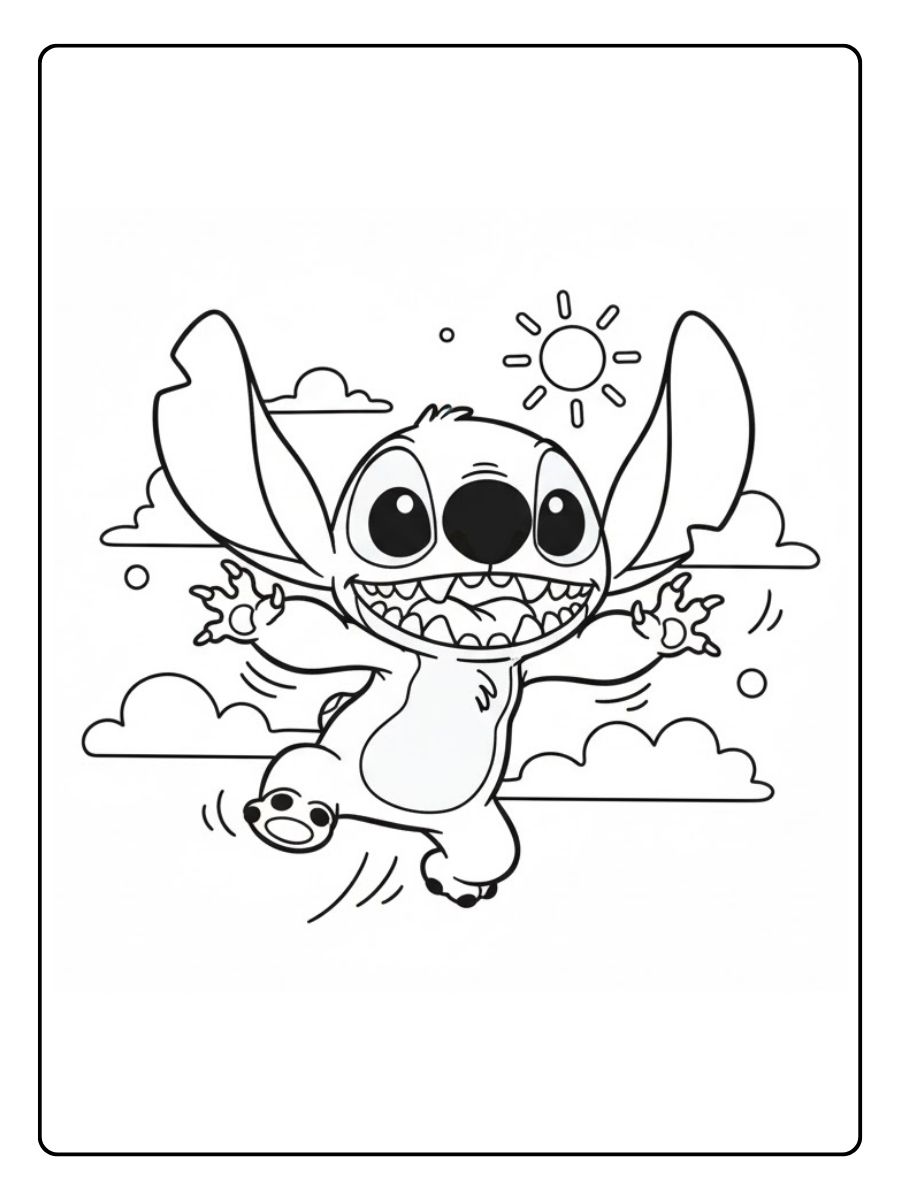 Stitch Ausmalbilder Fliegen