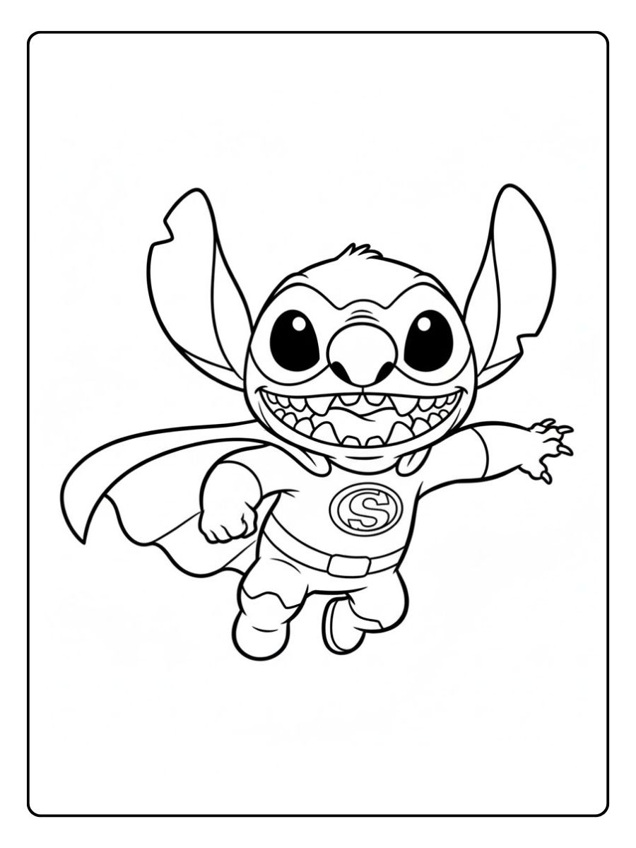 Stitch Ausmalbilder Superheld