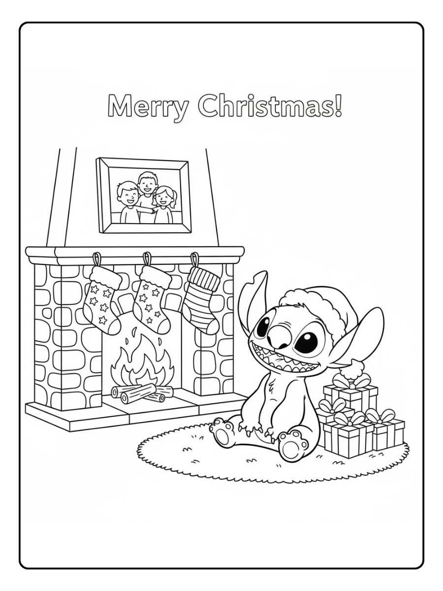 Stitch Weihnachten Kamin