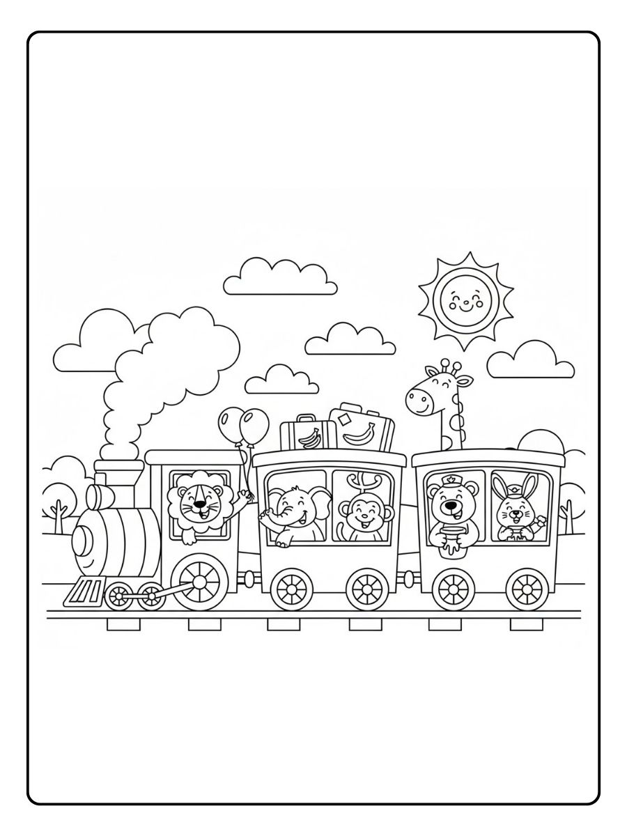 Tierzug Zug Ausmalbild