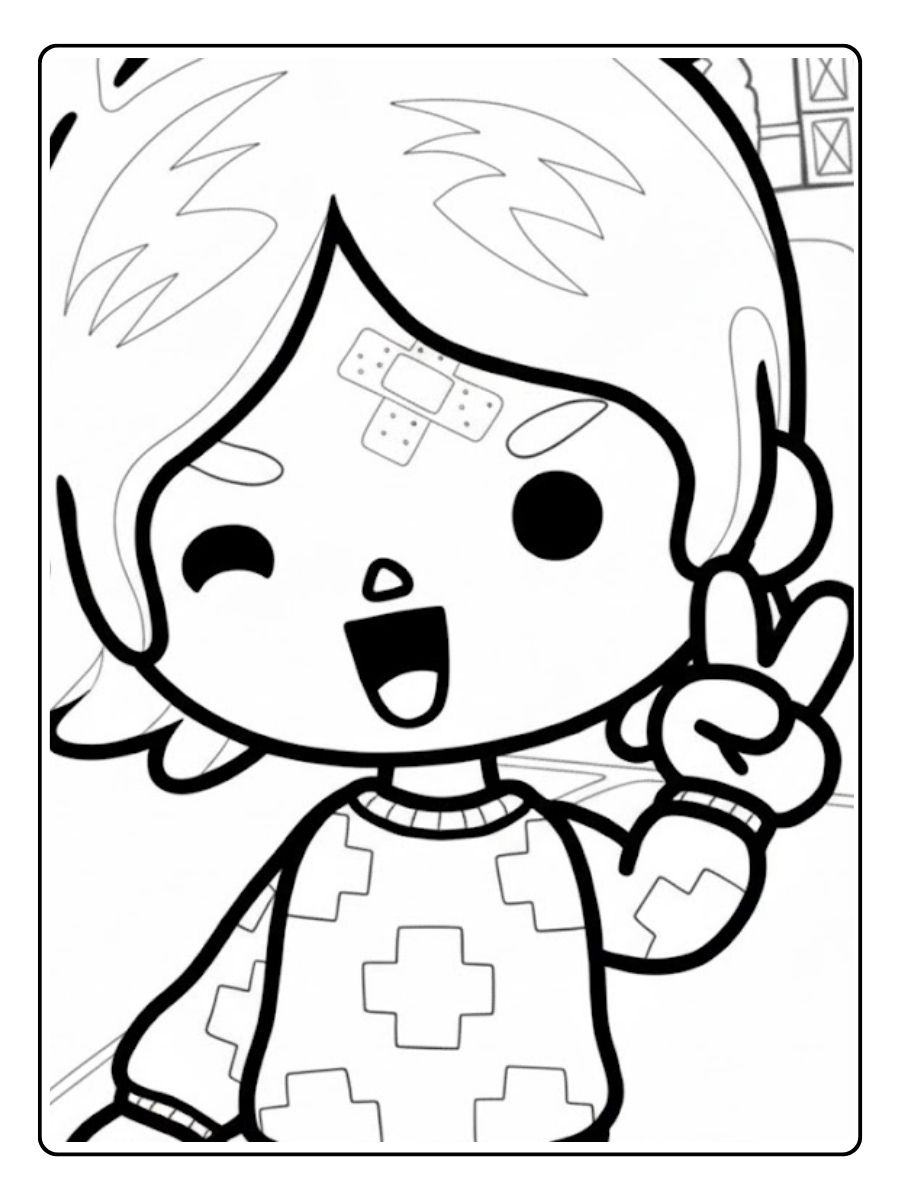 Toca Boca Ausmalbild Hallo