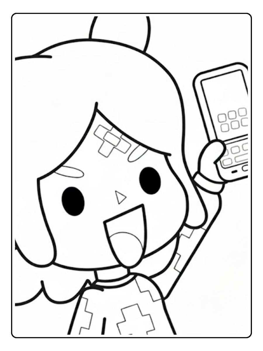 Toca Boca Ausmalbild Telefon