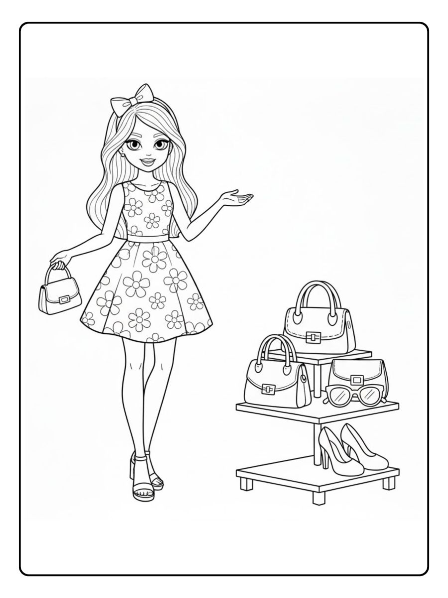 Topmodel Ausmalbilder Accessoires