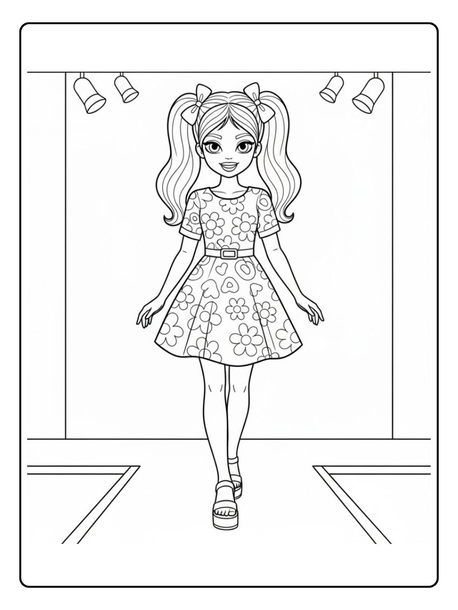 Topmodel Ausmalbilder Fashion Show